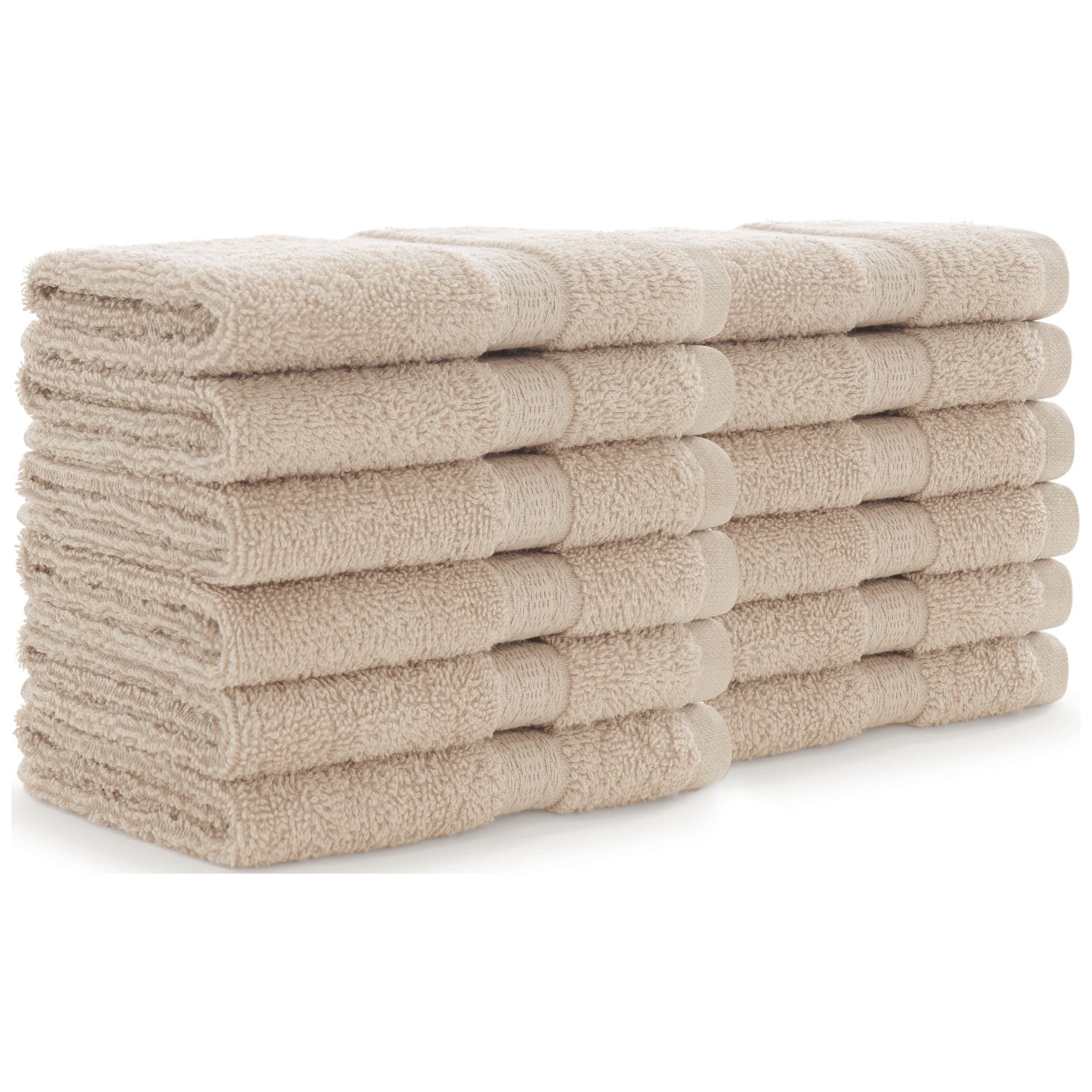 Arkwright 12 Pack of True Color Wash Cloths - 12 x 12 - 100% Ring Spun Cotton - Beige - Walmart.com