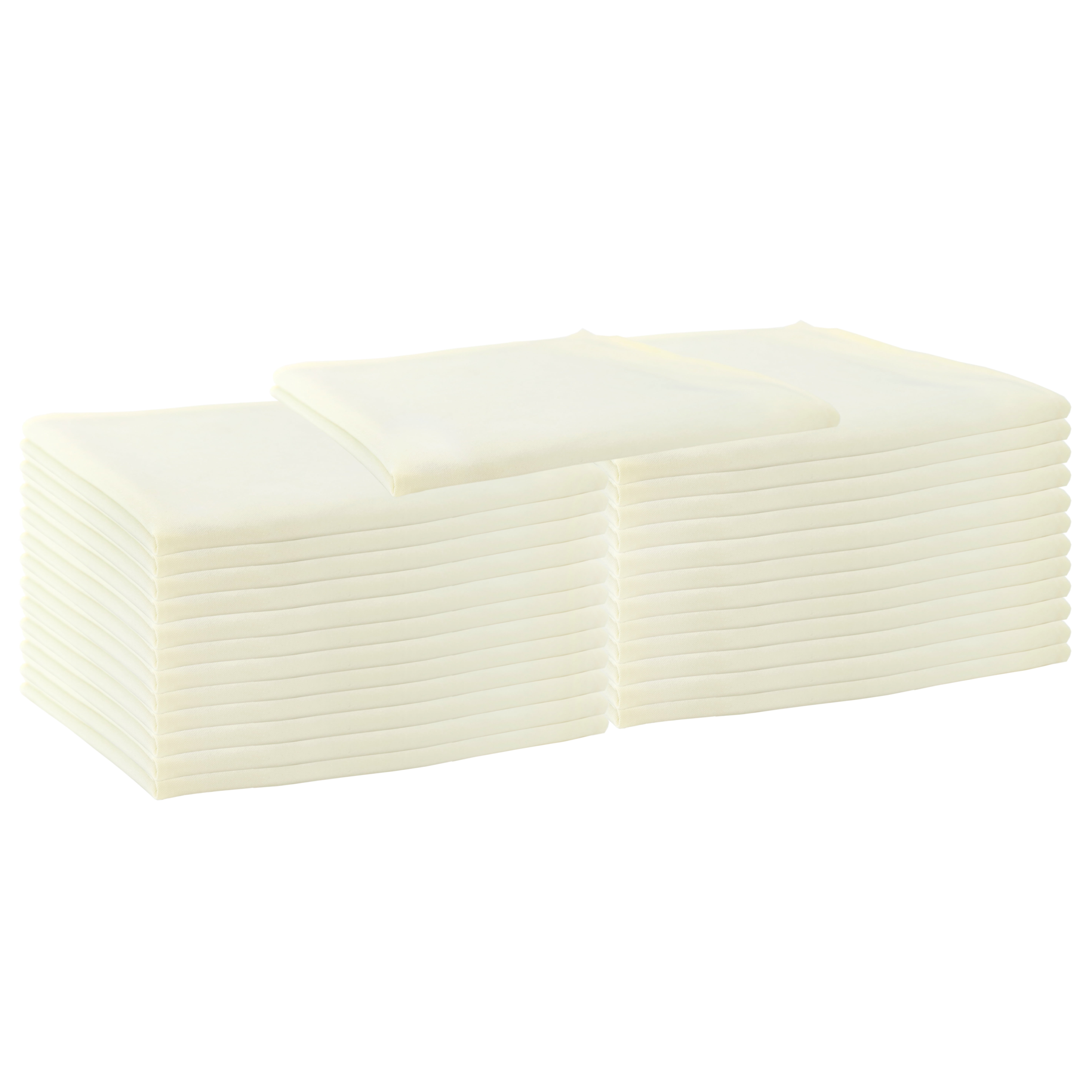 Ivory Spun Polyester Dinner Napkins, 20x20 in, Pack of 25