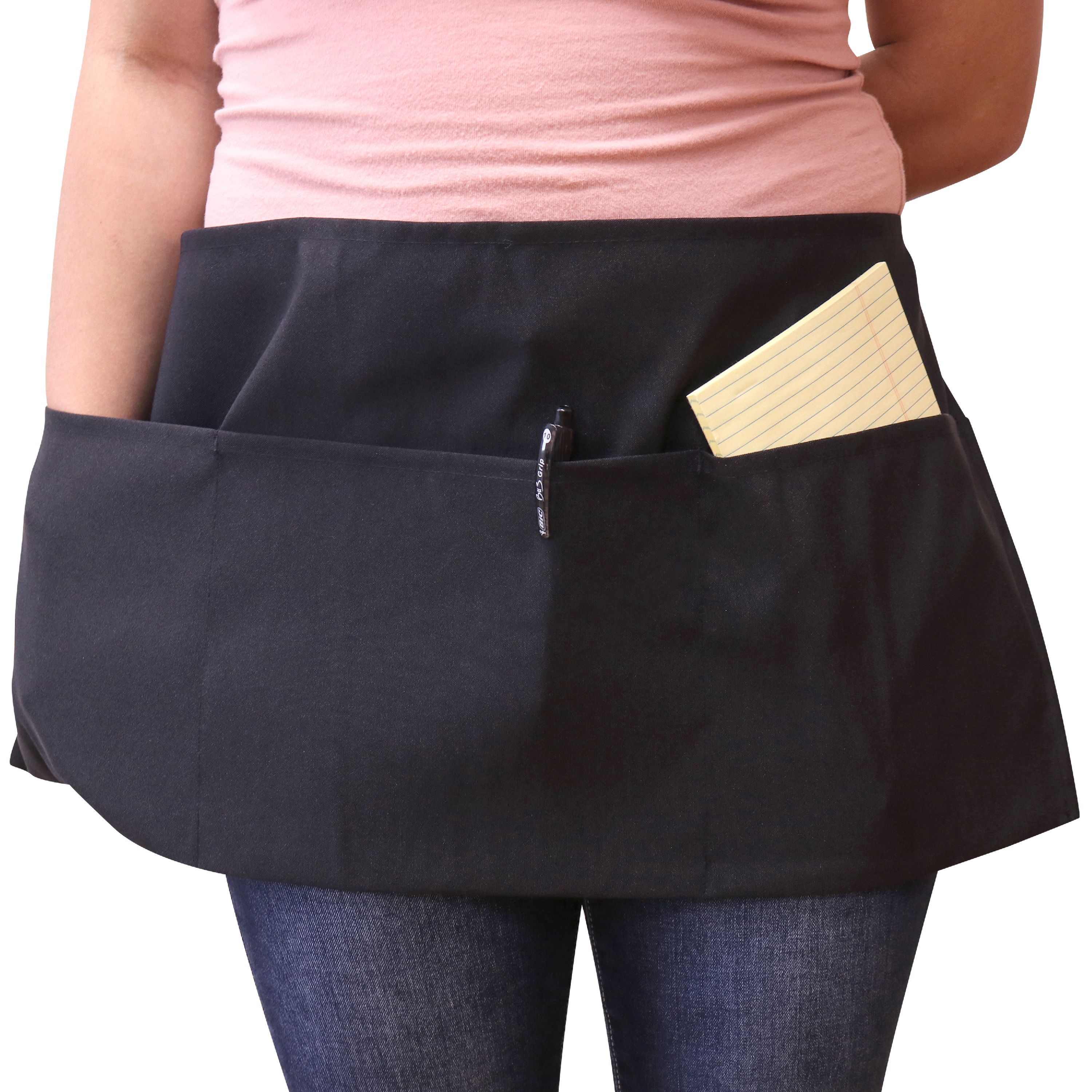 MHF Aprons1 Piece PackThree pocket Adjustable Neck Bib ApronPoly