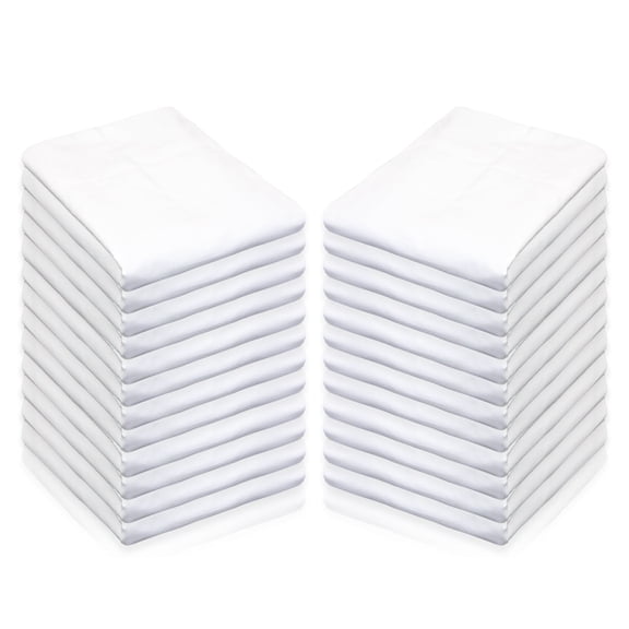 Arkwright Antimicrobial Treated Queen Size Pillowcases (Pack of 24), White (20x30 in.)