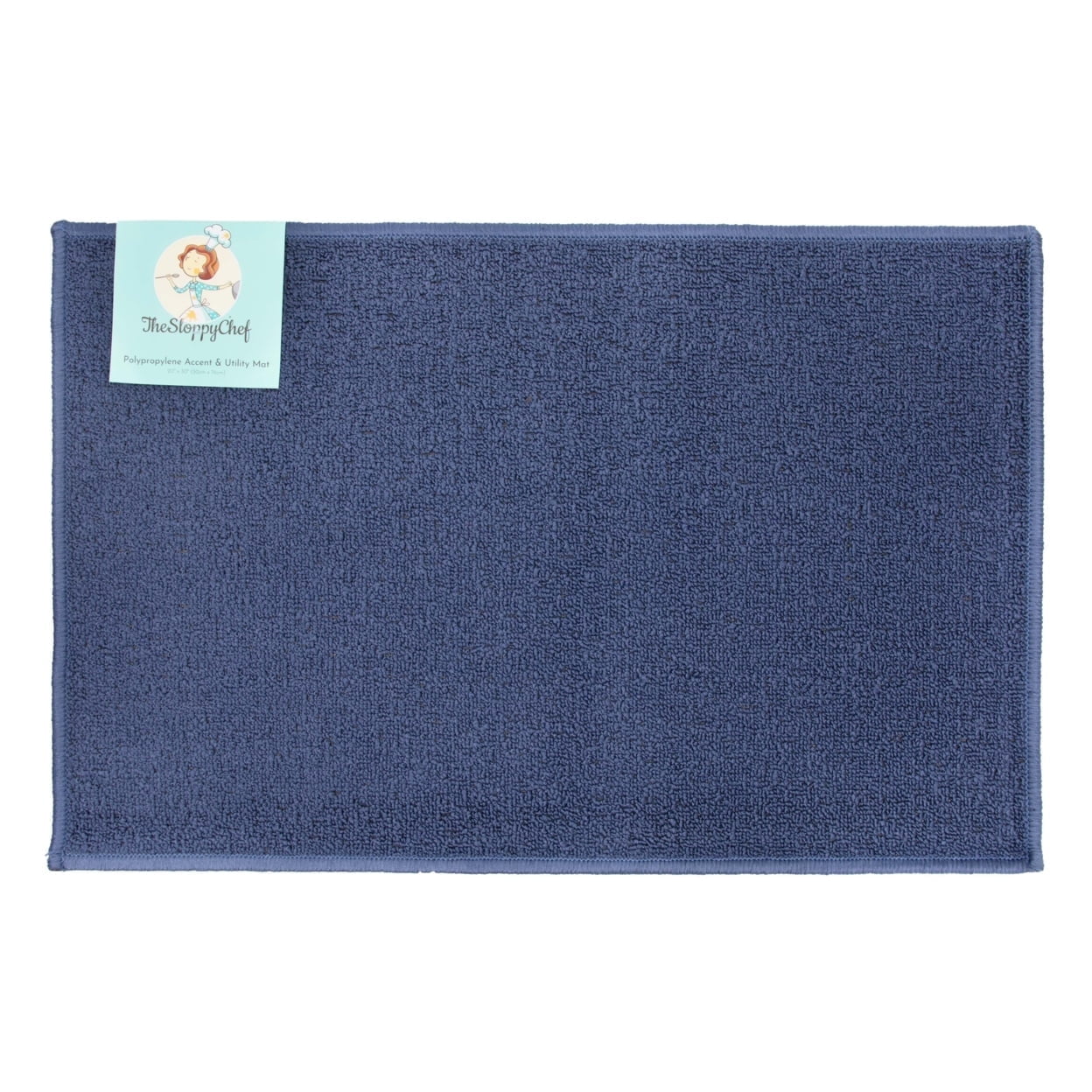Blue 20x30 Non-Slip Synthetic Rectangular Accent Rug