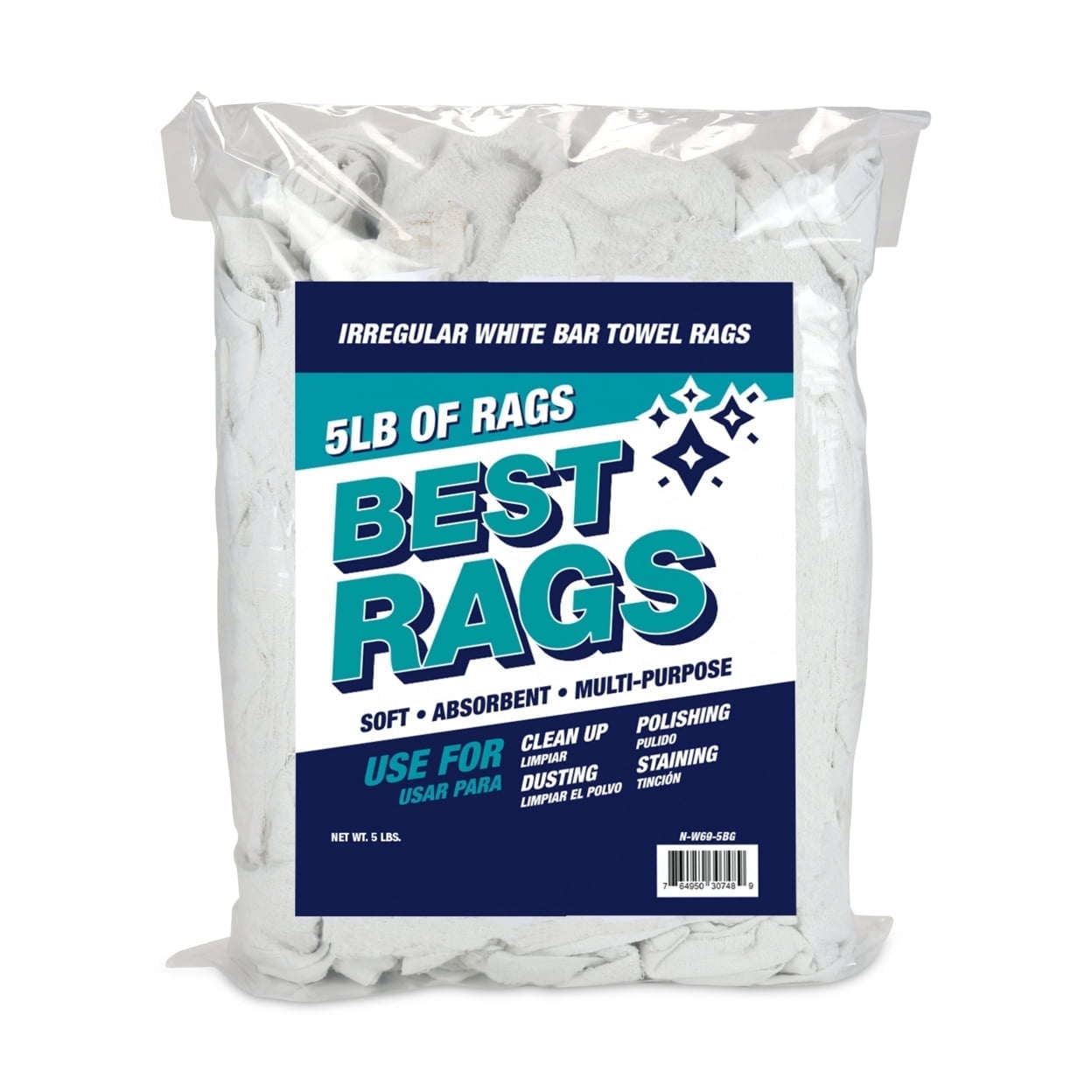 Slithp77 Bar Rag Arkwright Home Terry Cotton Cleaning Rags, 5 lb Bag, 14x17 to 16x19 ...