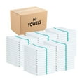 thumbnail image 1 of Arkwright Bar Mop Towels (16x19, (Bulk Case of 60), Cotton, White with Green Stripe, 1 of 7