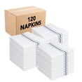 thumbnail image 1 of Arkwright Bistro Dinner Napkins (18x22, 120 Bulk Case), Professional Restaurant Quality White Napkins with Grey French Stripes, 1 of 7