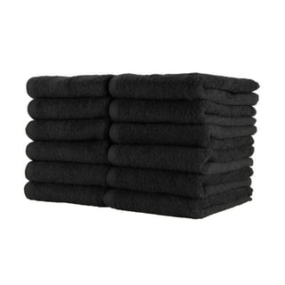 15 x 26 Bleach Safe Waffle Design Kitchen Towel - 6 Piece Black and White Set. 100% Cotton Made, Super Absorbent & 30% Thicker Than Economy Towel.