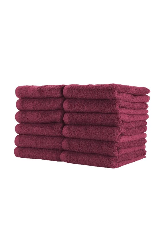 Arkwright Bleach Safe Jr. Salon Towels - 100% Ring Spun Cotton Hand Towel for Spa - (12 Pack) Burgundy