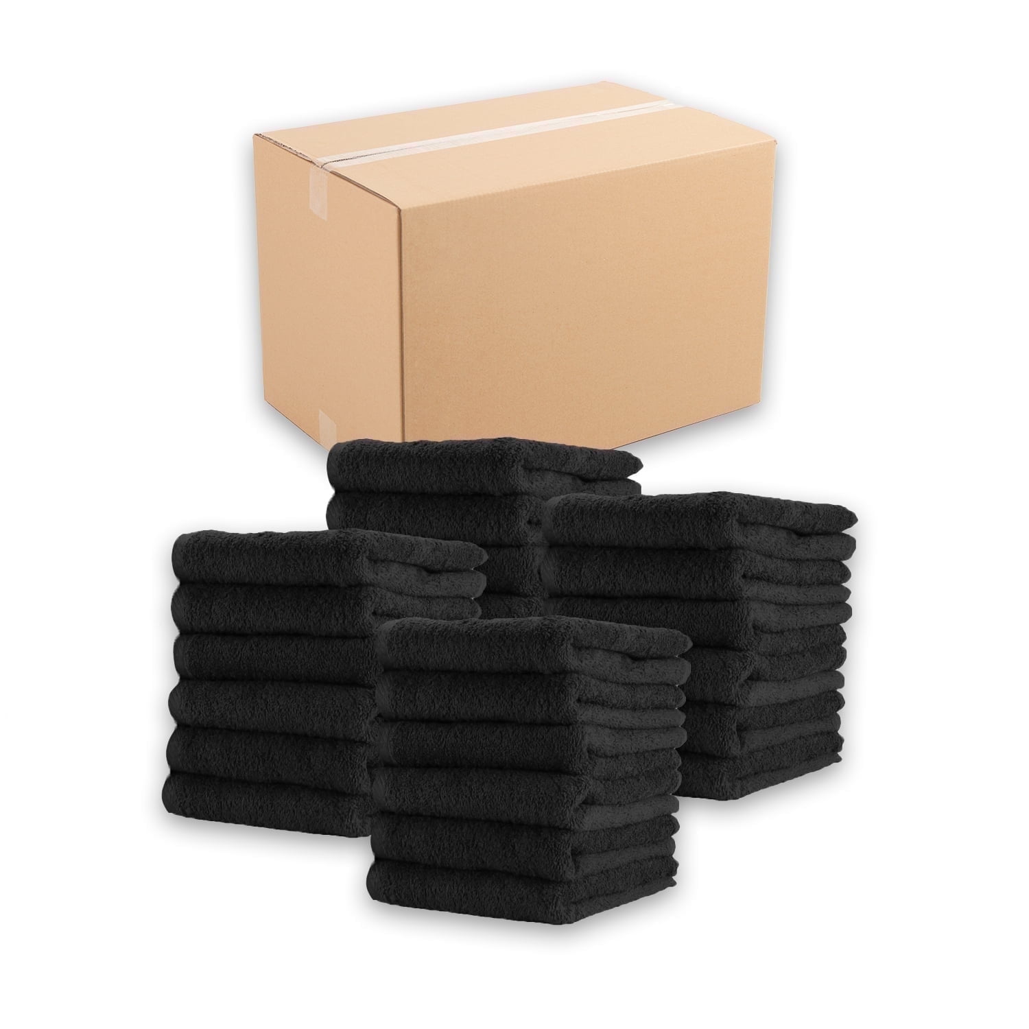 Arkwright Bleach Safe Jr. Salon Towels - 100% Ring Spun Cotton Hand Towel for Spa - (Bulk Case of 180) Black