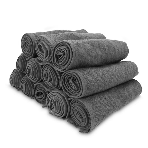 Arkwright Bleach Safe Sr. Salon Towels - 100% Ring Spun Cotton Hand Towel for Spa - (12 Pack) Charcoal