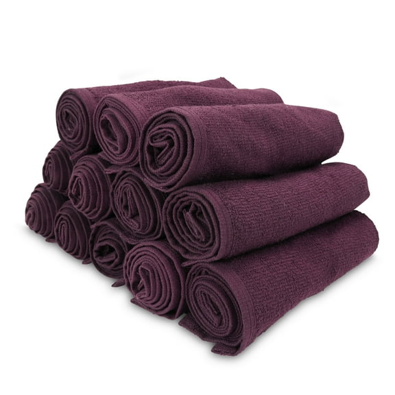 Arkwright Bleach Safe Sr. Salon Towels - 100% Ring Spun Cotton Hand Towel for Spa - (12 Pack) Purple