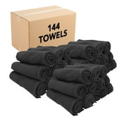 Arkwright Bleach Safe Sr. Salon Towels - 100% Ring Spun Cotton Hand Towel for Spa - (Bulk Case of 144) Black