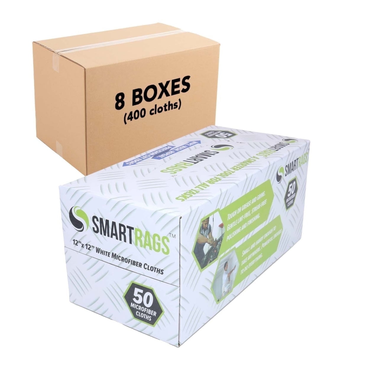 Cleanning Rags Box Arkwright Bulk Case of 400 Microfiber Cleaning Rags (8 Boxes of 50 Each ...