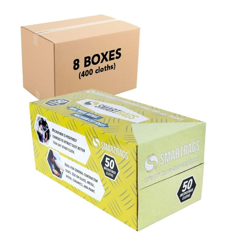 Arkwright Bulk Case of 400 Microfiber Cleaning Rags (8 Boxes of 50