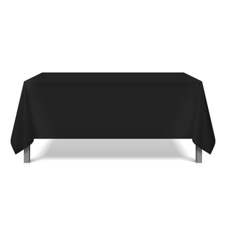 Arkwright Bulk Pack of 6 Tablecloths, 100% Polyester, 52 x 52, Black