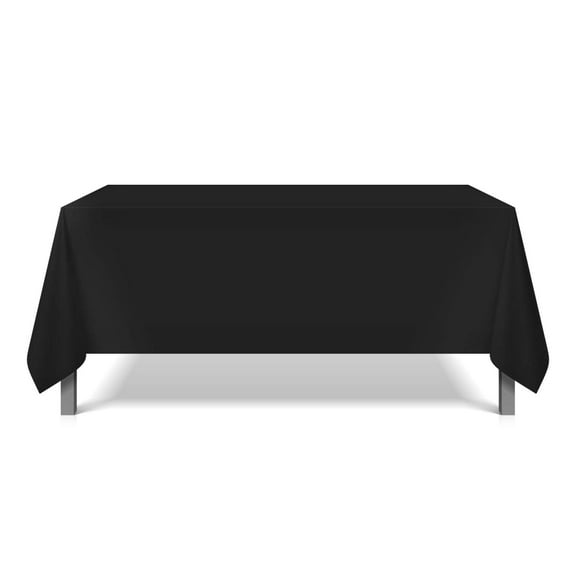 Arkwright Bulk Pack of 6 Tablecloths, 100% Polyester, 52 x 52, Black
