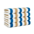 thumbnail image 1 of Arkwright Cabo Beach Towels - Large Ringspun Cotton Pool Towel - 30 x 70 in. - (4 Pack) Navy & Beige, 1 of 9