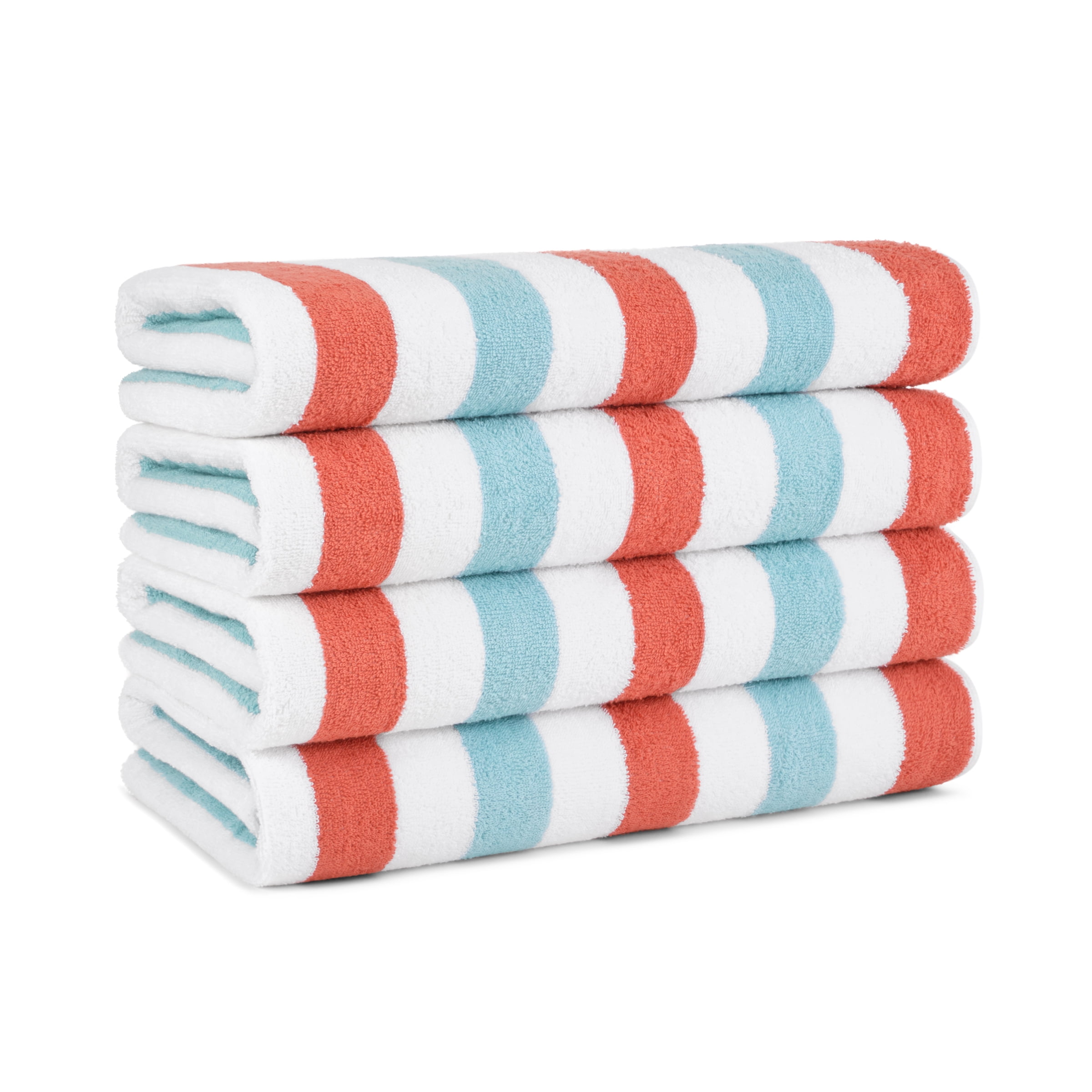 Arkwright Cabo Beach Towels Large Ringspun Cotton Pool Towel 30 x 70 in. (4 Pack) Orange