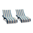 thumbnail image 1 of Arkwright Cabo Cabana Chaise Lounge Covers - 100% Cotton Terry - 30 x 85 in. - (2 Pack) Navy/Beige, 1 of 7