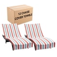 thumbnail image 1 of Arkwright Cabo Cabana Chaise Lounge Covers - 100% Cotton Terry - 30 x 85 in. - (Case of 12) Orange/Blue, 1 of 8