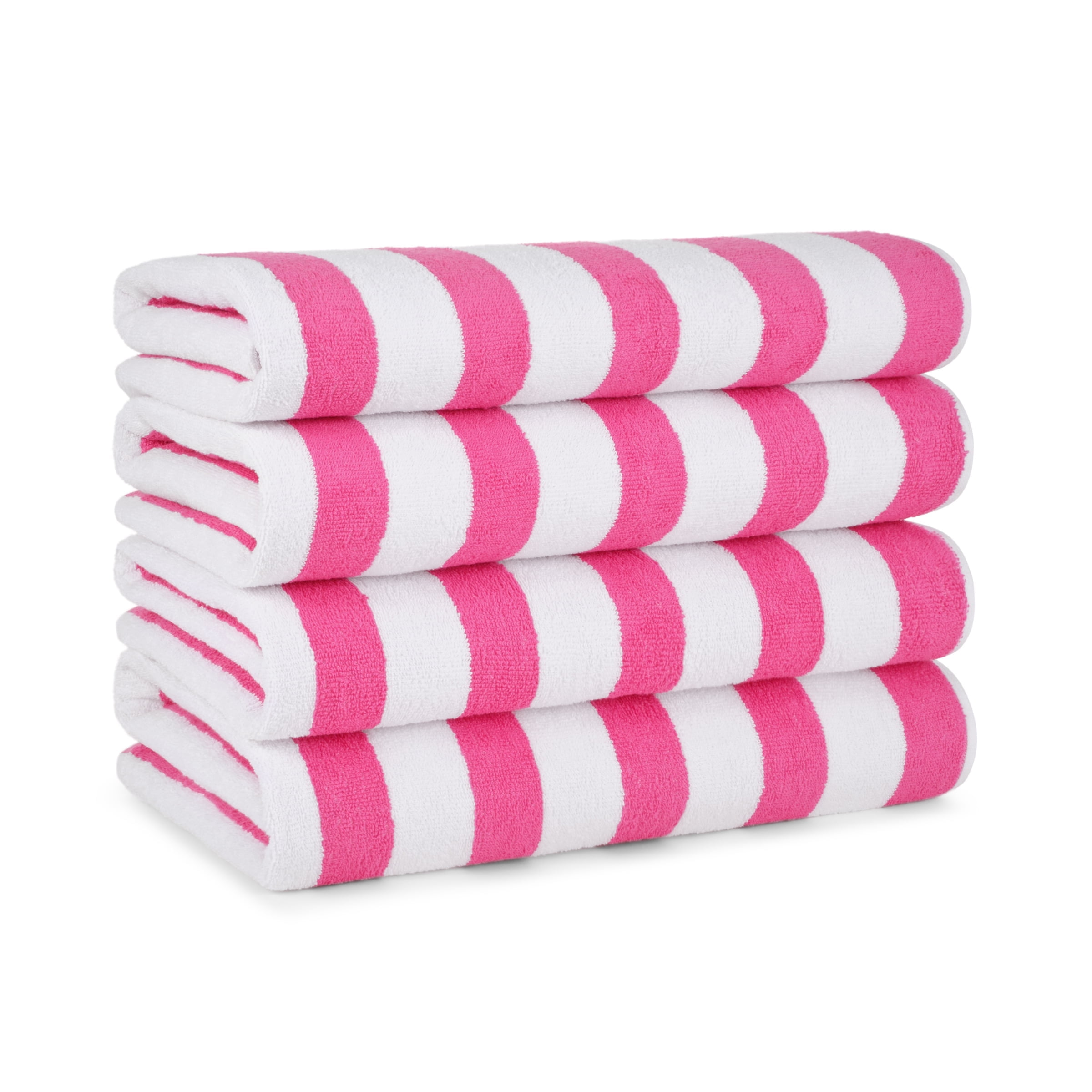 Arkwright Cali Cabana Beach Towels - 100% Ring Spun Cotton Pool Towel - 30 x 60 in. - (4 Pack) Pink