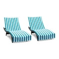 thumbnail image 1 of Arkwright California Cabana Chaise Lounge Covers - 100% Cotton Terry - 30 x 85 in. - (2 Pack) Blue, 1 of 6