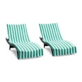 thumbnail image 1 of Arkwright California Cabana Chaise Lounge Covers - 100% Cotton Terry - 30 x 85 in. - (2 Pack) Green, 1 of 7