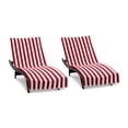 thumbnail image 1 of Arkwright California Cabana Chaise Lounge Covers - 100% Cotton Terry - 30 x 85 in. - (2 Pack) Red, 1 of 7