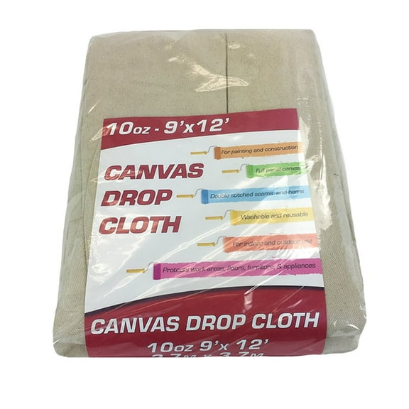 Arkwright Canvas Dropcloth, Multi-Purpose, 9 Ft x 12 Ft., 10 oz, Multi-Purpose