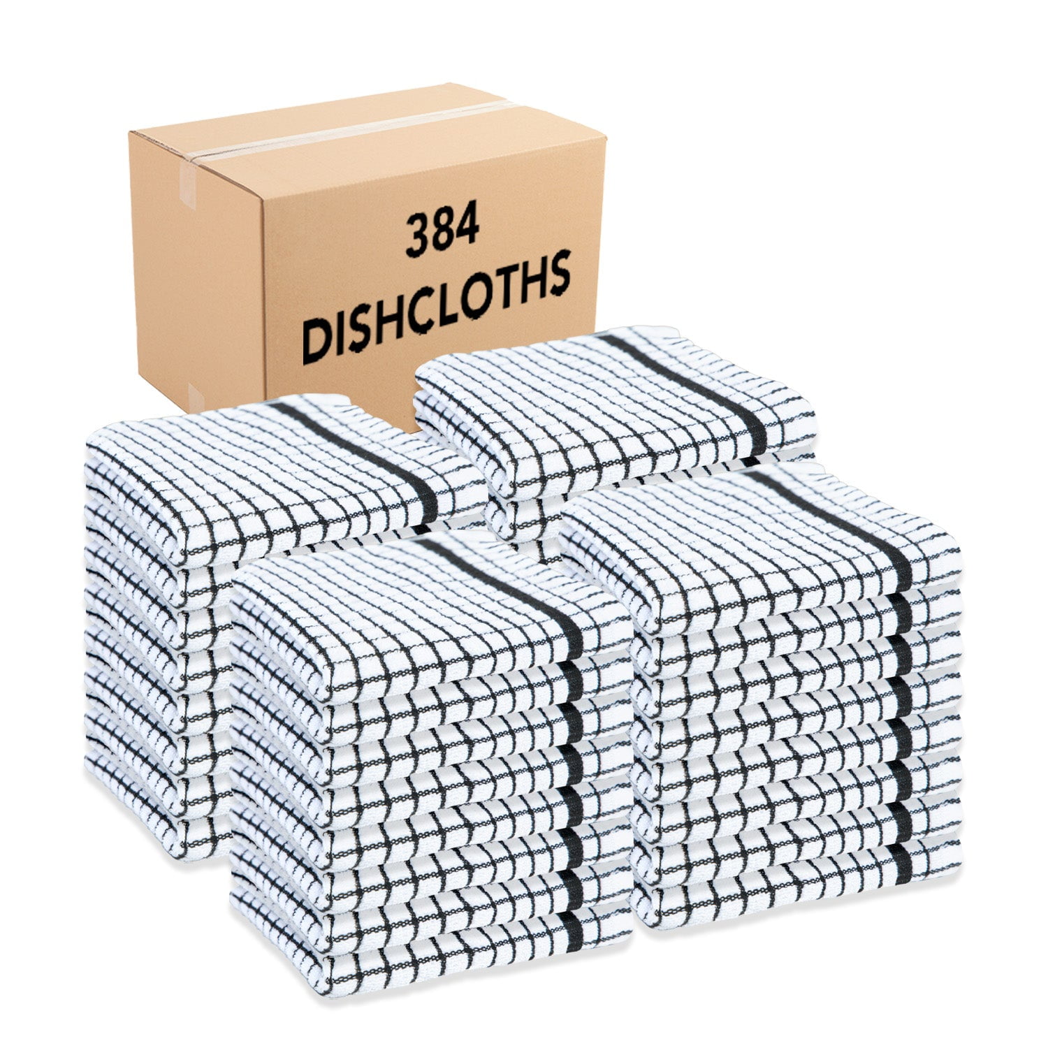 Arkwright Classic Checkered Dishcloths (Bulk Case of 384), Cotton