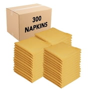 Arkwright Cloth Napkins, Large 20x20, 300 Bulk Case, Solid Polyester Dinner Napkins with Hemmed Edges, Gold