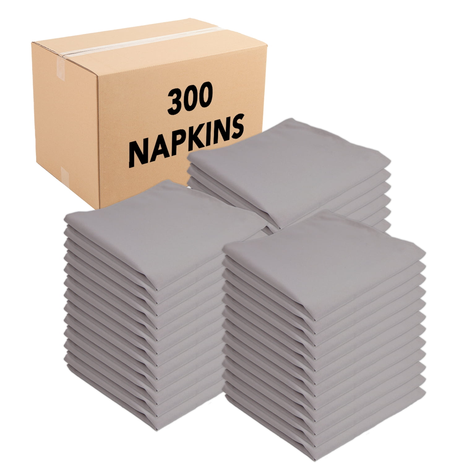 Arkwright Cloth Napkins, Large 20x20, 300 Bulk Case, Solid Polyester Dinner  Napkins with Hemmed Edges, Navy Blue 