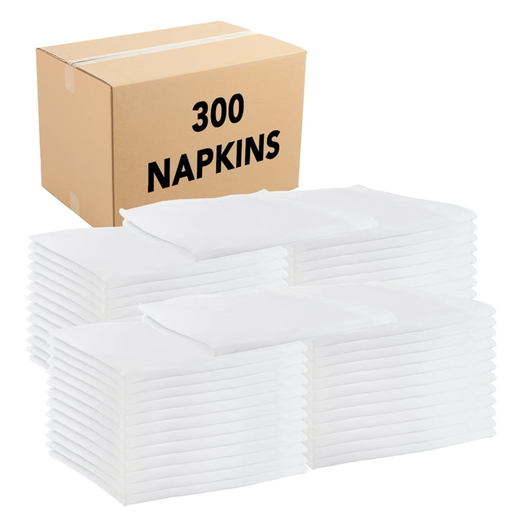 Arkwright Cloth Napkins, Large 20x20, 300 Bulk Case, Solid Polyester Dinner  Napkins with Hemmed Edges, Navy Blue 