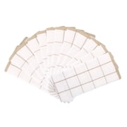 Arkwright Kitchen Towels (12 Pack), 15 x 25 in., 100% Cotton, Tan & White Windowpane Pattern