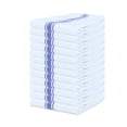 thumbnail image 1 of Arkwright Herringbone Kitchen Tea Towels, Pack of 12, White with Blue Stripe, 100% Cotton, 15 x 25 in, 1 of 5