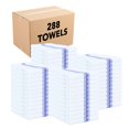 thumbnail image 1 of Arkwright Herringbone Kitchen Towels (15x25, 288 Bulk Case Pack), Cotton Dish Towel, White with Blue Stripe, 1 of 9