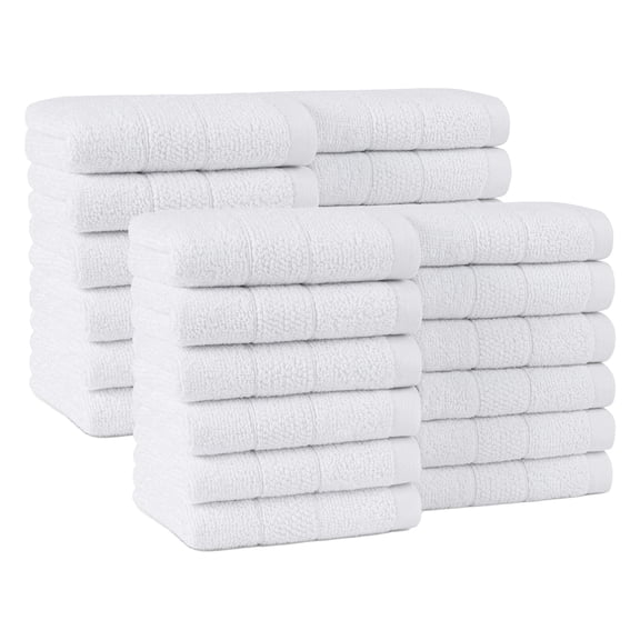 Arkwright Home Family Essentials Washcloths (Pack of 24), 12x12, Cotton, White