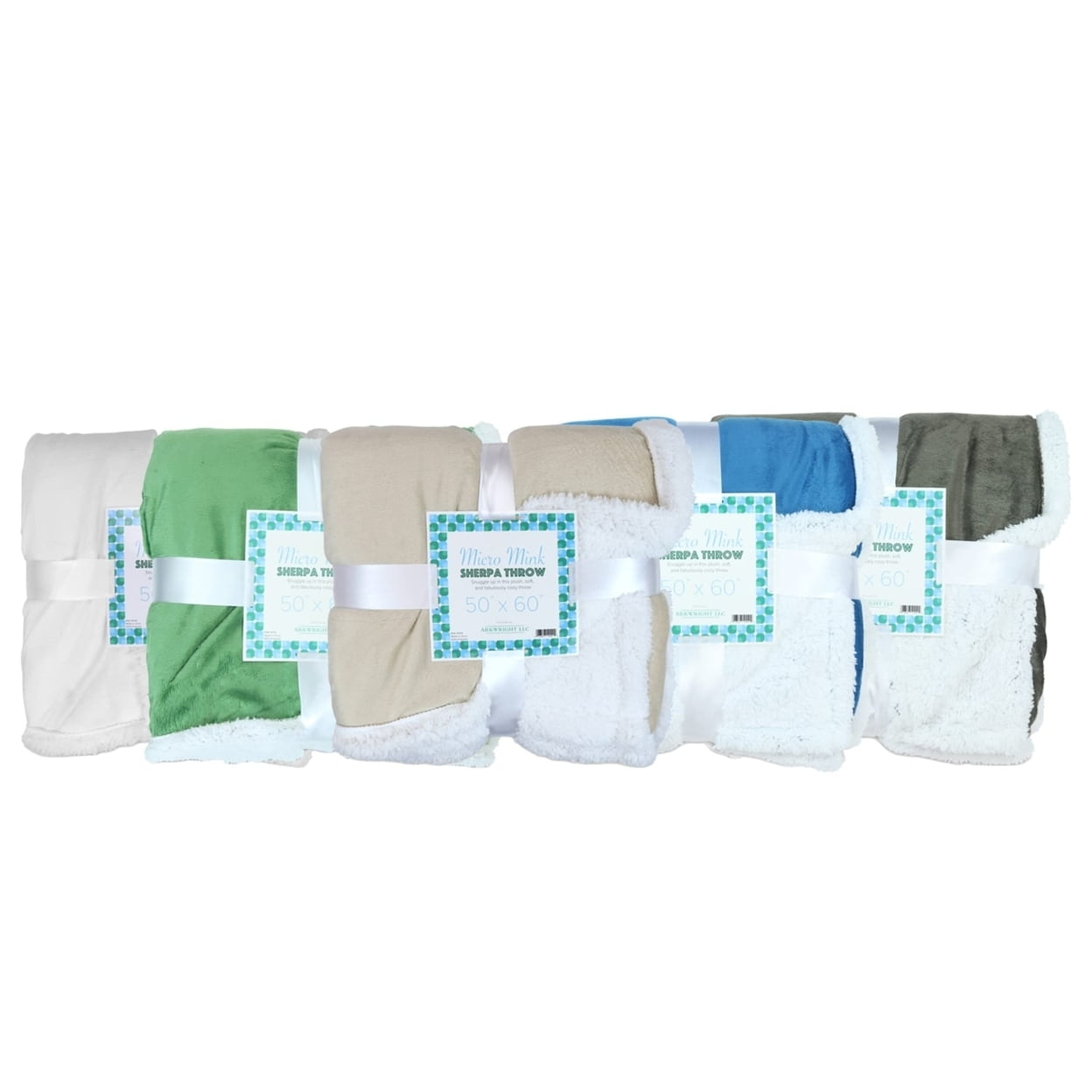 Arkwright Home Mink Sherpa Throw Blanket, Soft Mink & Sherpa Polyester