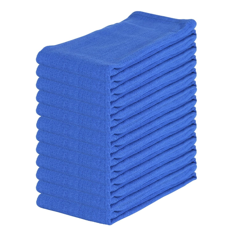12 PREMIUM BLUE HUCK TOWELS GLASS CLEANING JANITORIAL LINTLESS SURGICAL  TOWELS!!