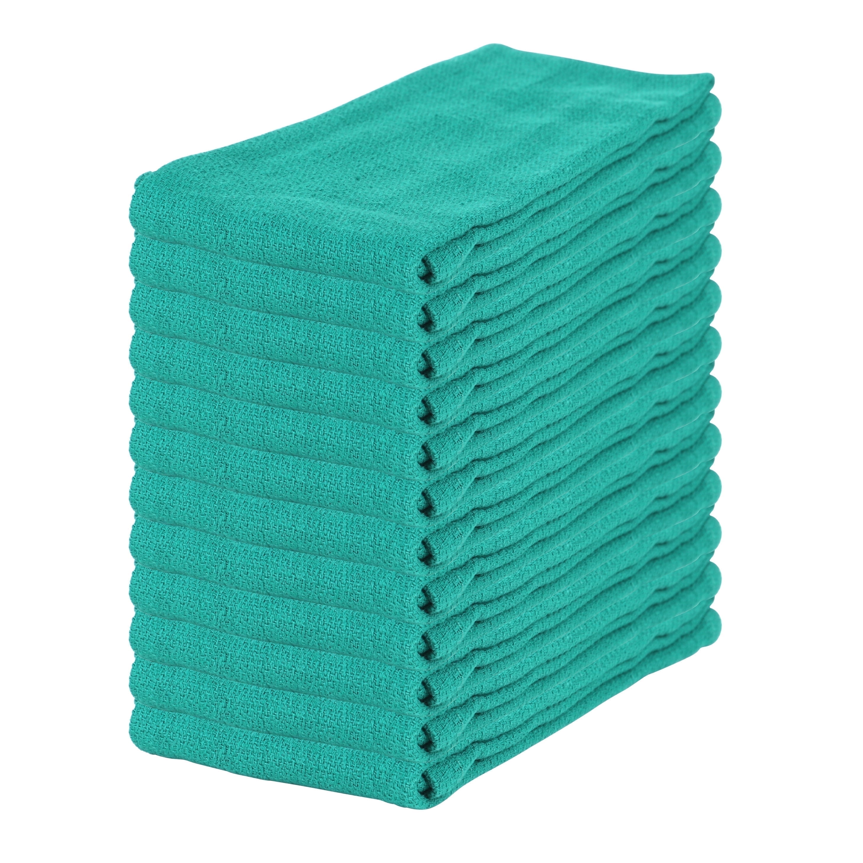 White Cotton Huck Weave Cleaning Towels 16x26 (12-Pack)