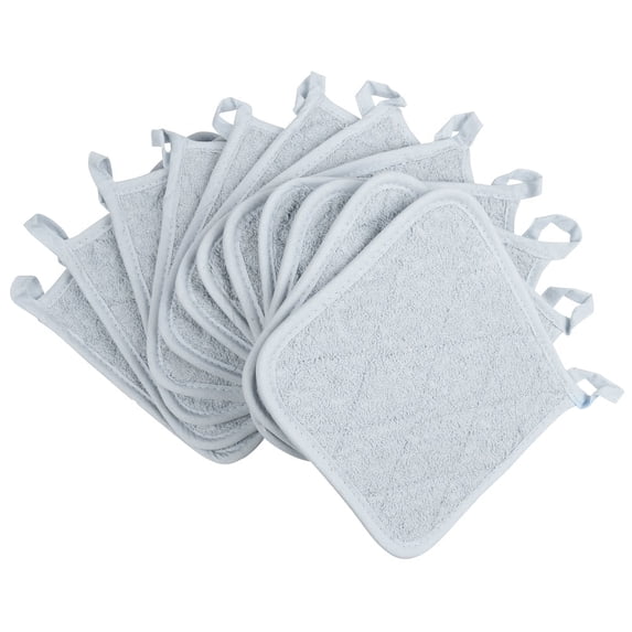 Arkwright Kitchen Pot Holders (12-Pack), 7"x7", 100% Cotton, Soft & Heat Resistant, Grey
