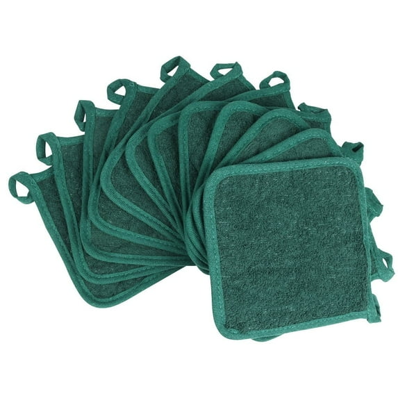 Arkwright Kitchen Pot Holders (12-Pack), 7"x7", 100% Cotton, Soft & Heat Resistant, Green