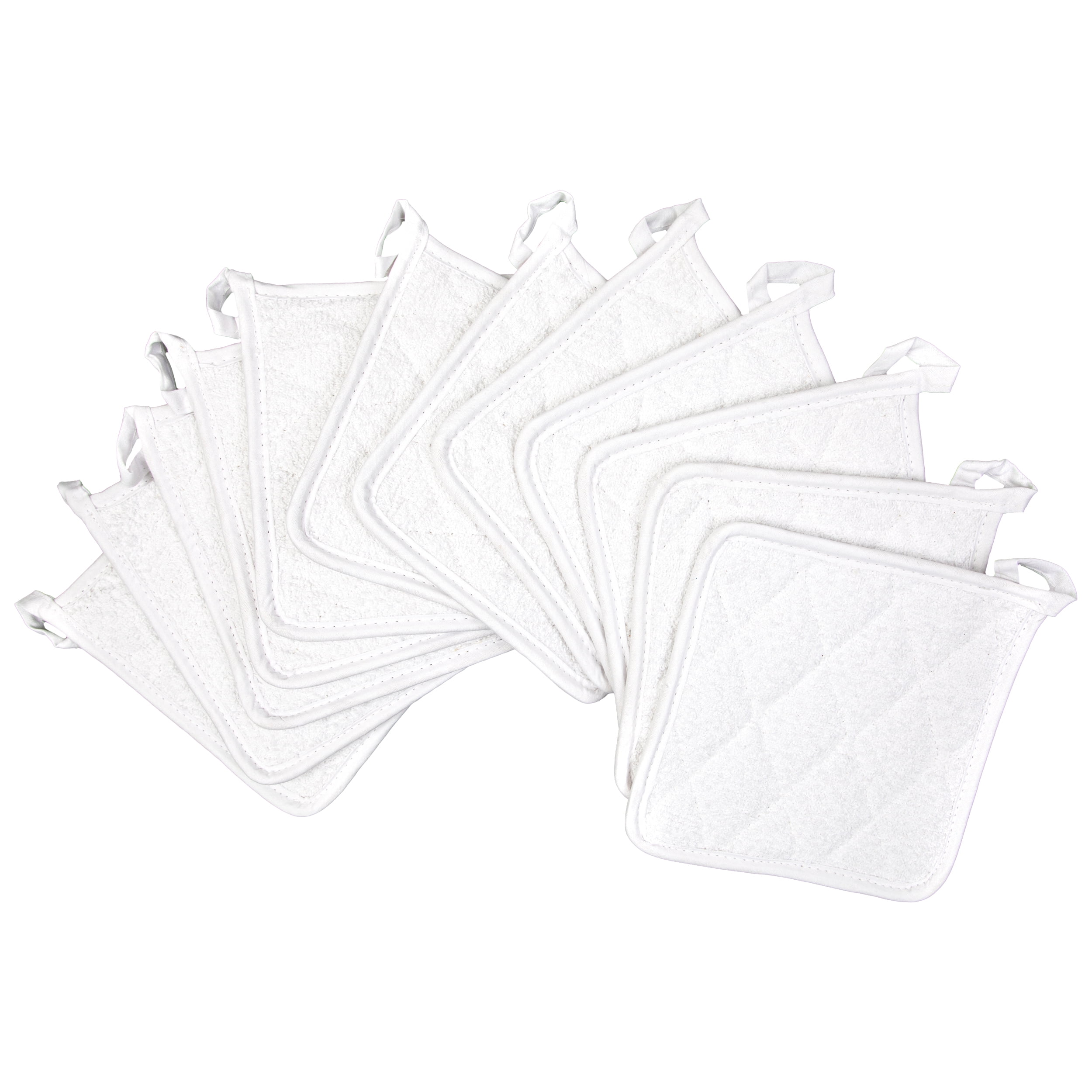 Classic Home 12 Pack Square Pot Holders 100% Cotton Heat Resistant Hotpads  for Cooking Kitchen