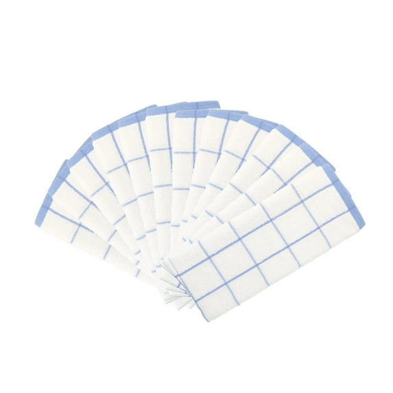 Arkwright Kitchen Towels (12 Pack), 15 x 25 in., 100% Cotton, Blue & White Windowpane Pattern