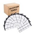 thumbnail image 1 of Arkwright Kitchen Towels (Bulk Case of 144), 15 x 25 in., 100% Cotton, Black & White Windowpane Pattern, 1 of 6