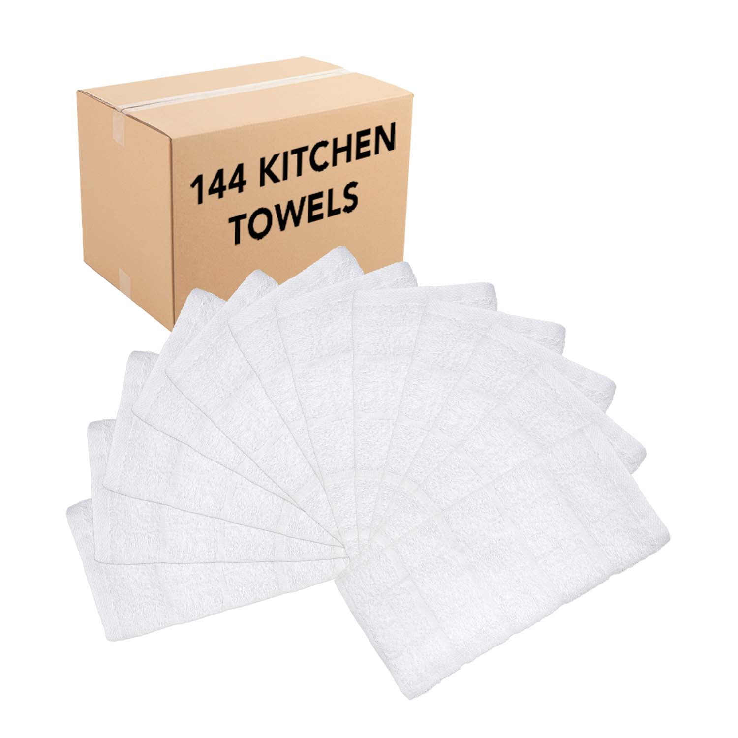 ***BULK PRICE*** Solid Plain Weave Kitchen Towels - WHITE