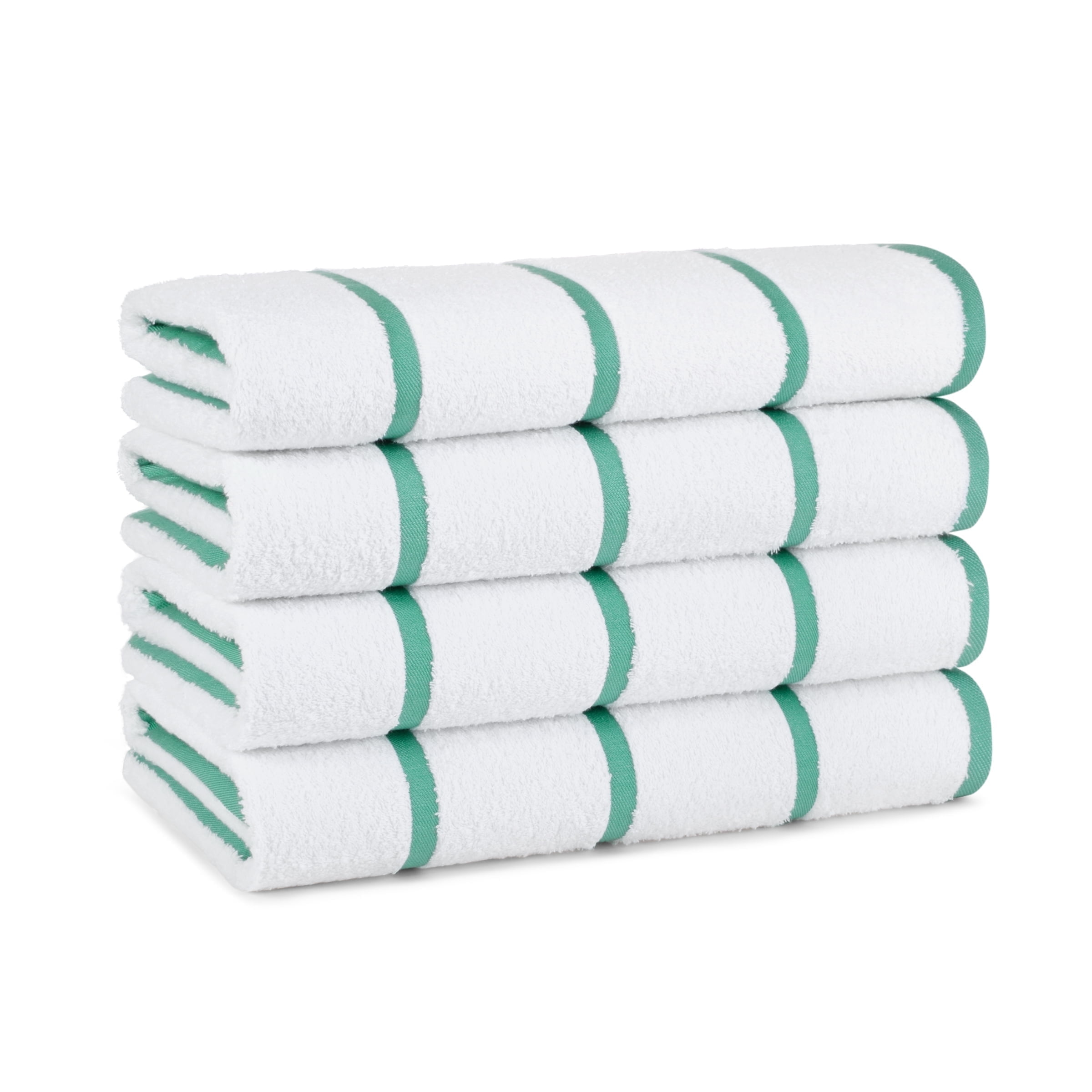 Arkwright Las Rayas Beach Towel (4 Pack), Ring Spun Cotton Pool Towel - 30x60 in., Green Stripes