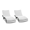 thumbnail image 1 of Arkwright Las Rayas Chaise Lounge Cover - 100% Cotton Terry Pool Towel - 30 x 85 in. - (2 Pack) Dark Grey, 1 of 9