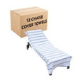 thumbnail image 1 of Arkwright Las Rayas Chaise Lounge Cover - 100% Cotton Terry Pool Towel - 30 x 85 in. - (Bulk Case of 12) Light Grey, 1 of 9