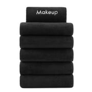 Arkwright Makeup Removal Towels (6-Pack), Soft Coral Fleece, Fingertip Towel Size 11x17, Black