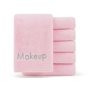 Arkwright Makeup Remover Wash Cloth - Coral Fleece Microfiber Face Towels - 13 x 13 in. - (6 Pack) Pink