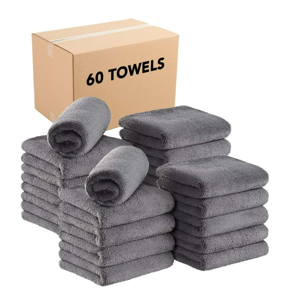 Arkwright Microfiber Bleach-Safe Salon Towels - Soft Coral Fleece - 16 x 27 in - (Bulk Case of 60) Grey